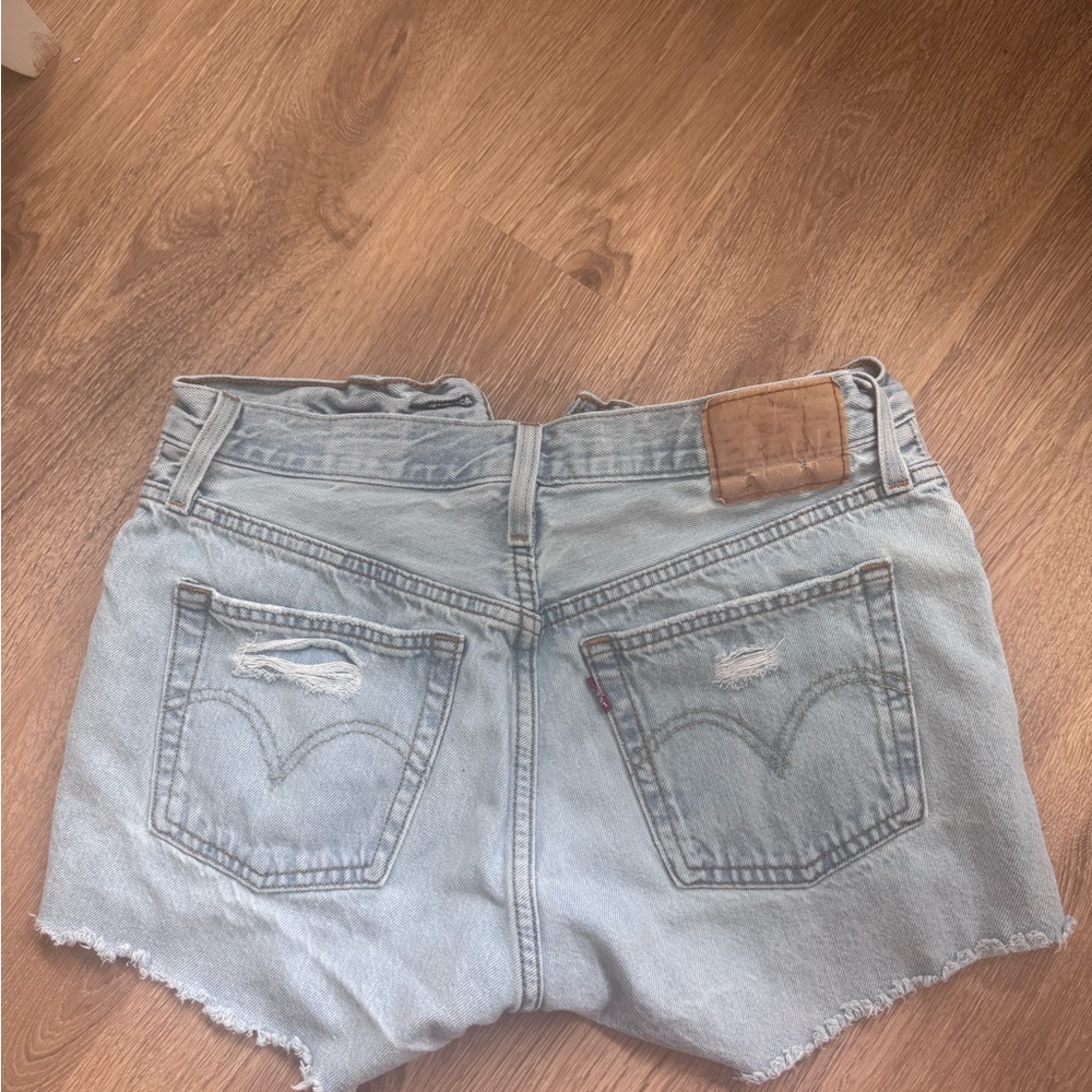 Levi's Blue Jean Shorts Distressed Cut-Off Hem